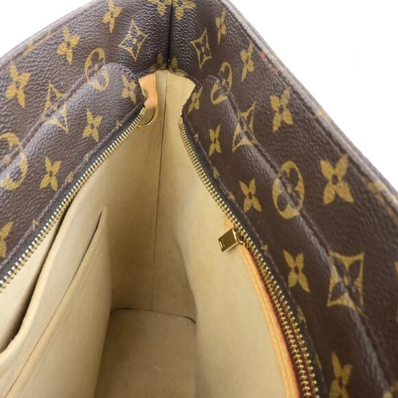 LOUIS VUITTON Logo Luco Shoulder Tote Bag Monogram Leather Brown M51155 17FB413 - Picture 6 of 15